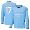 Original Fußballtrikot Manchester City De Bruyne 17 Heimtrikot 2024-25 Langarm Für Herren